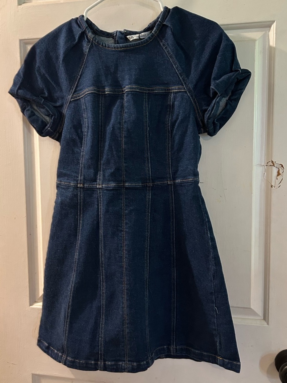 Zara Dark Blue Denim Short Sleeve Dress